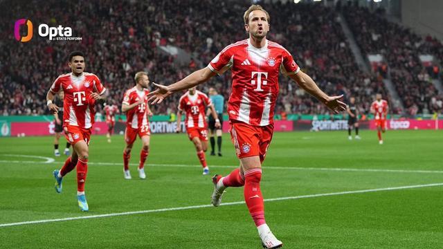 凯恩单赛季德国杯7球，本世纪仅次于2013/14赛季的穆勒